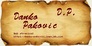 Danko Paković vizit kartica